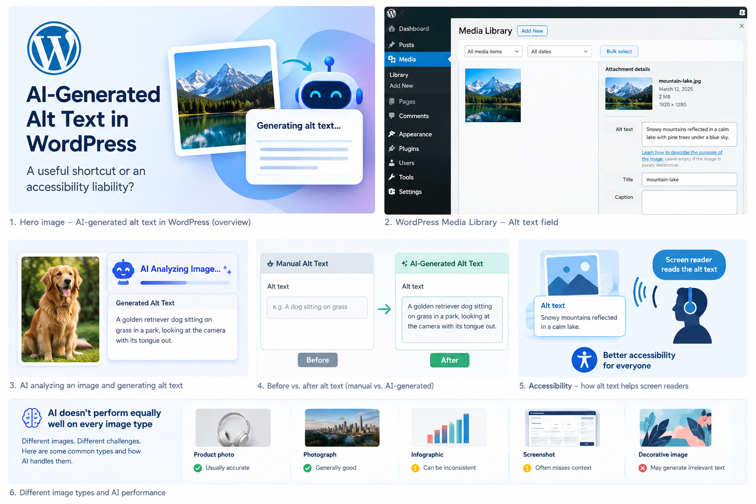 slide show images of ai alt text wordpress